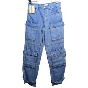 NEW GRLFRND The Lex Cargo Jean 26 San Vicente Blue Minimalist Modern 90s